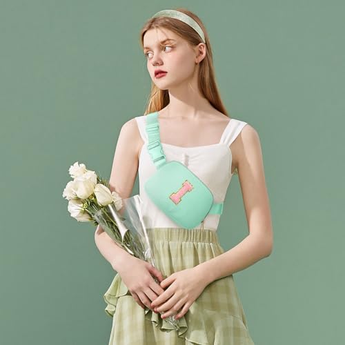 Image of Gitus 10 11 12 13 14 15 16 Year Old Girl Gifts Personalized Birthday Gifts for Women Daughter Sister Her Initial Belt Bag Fanny Pack Crossbody Bags for Teen Girl Gifts Trendy Stuff (Mint Green-I)