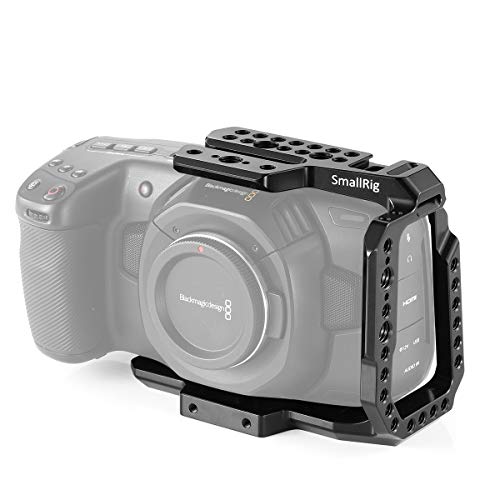 SMALLRIG BMPCC 4K, 6K Media Cage Compatible con Blackmagic Pocket Cinema Camera 4K, 6K Media Jaula con Mecanismo Anti-Giro y Rieles Incorporados de la OTAN - 2254