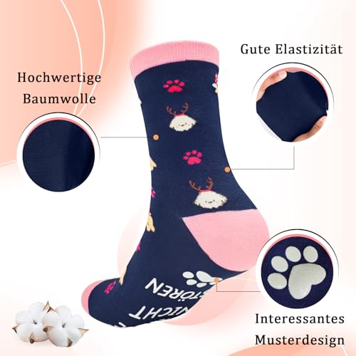BOYATONG Lustige Socken Hundebesitzer Geschenk, Originelle Socken Hundemotiv Geschenke für Hundebesitzer, Geschenk Hundebesitzer Frauen Männer Hundeliebhaber Weihnachten Geschenke Geburtstagsgeschenk