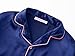 Topgal Trendy Satin Silky Navy Blue Pajamas for Big/Teen Girls Long Sleeve Button Down Sleepwears Size 12