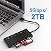USB3.0 Multi SD Card Reader, SD/TF/Micro SD/CF/MS/XD 7-in-1 5Gbps High Speed Memory Card Reader for SDXC SDHC TF Micro SD CF MS MMC Card, Sony Memory Stick Pro Duo Adapter Read 5 Cards Simultaneously
