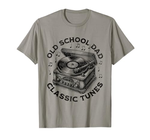 Old School Dad Father's Day Vinyl Record Player Retro Gifts T-Shirt