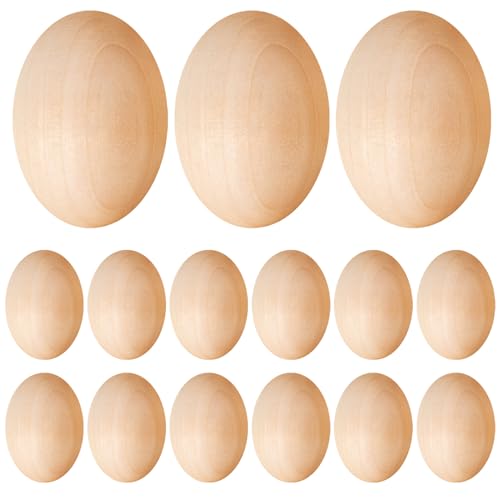 Oeufs en bois par 15 pour bricolage pâques et nichoir poulailler