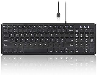 Perixx PERIBOARD-213U Wired Silent USB Scissor Keyboard - 14.45x4.76x0.70 Inches Compact Design with Number Pad - Black - US English (PB-213BUS-11738)