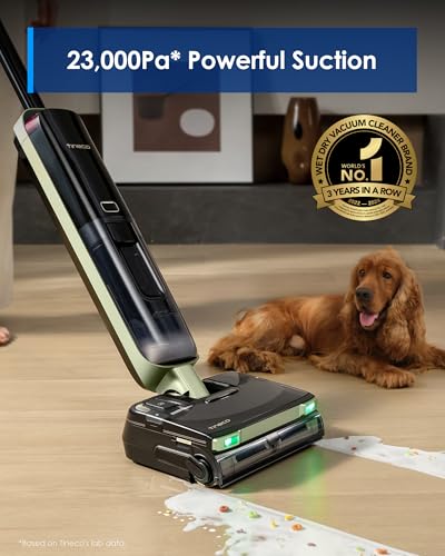 Image of Tineco Floor ONE S7 Master Wet Dry Vacuum Cleaner, 23kPa Suction Vacuum Mop with DustReveal Green Headlight, 65 Min Runtime, 185F Flashdry, 3.9inch Ultra-Slim Stretch Mop