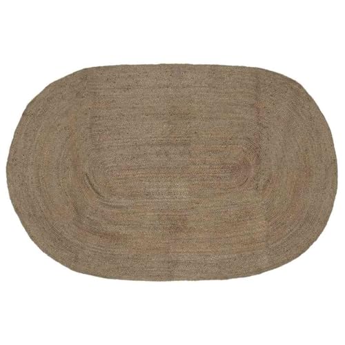Tapis ovale en jute gris 152x245 cm pour salon moderne