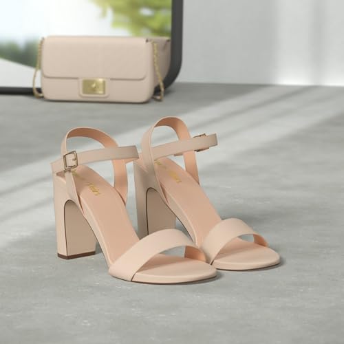 DREAM PAIRS Women's Chunky Heels Open Toe Ankle Strap High Block Comfy Dress Heel Sandals Pumps Shoes2