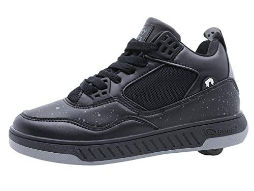 Beppi Roller Sneakers for Girls & Boys –Skate Shoes with Wheels Black/Grey, Size 11.5