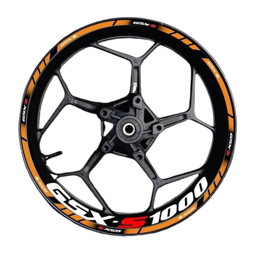 Autocollant de moyeu roue Suzuki GSXS1000 liseret jante orange reflechissant
