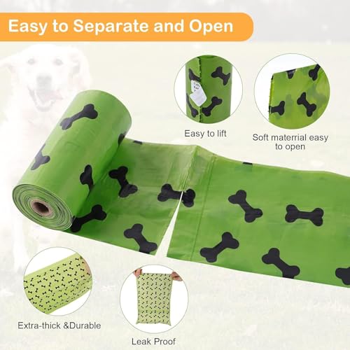 Image of 240 Count 13 inch x 9 inchDog Poop Bags Rolls, Leakproof Strong & Sturdy Waste Bags for Doggie Cat Pet,Eco-Friendly Leak-Proof Pet Poop Bags for Doggy | Scented