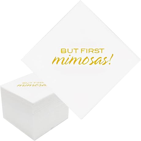 But First Mimosas Cocktail Napkins: Perfect for Your Sparkling Brunch Parties