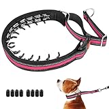 Mayerzon Martingale No Pull Collar for Medium Large Dogs, Patented Anti Pull Dog Collar with Buckle for Walking Training, with Neoprene Padding and Reflective Stitching, Adjustable(Pink, M)