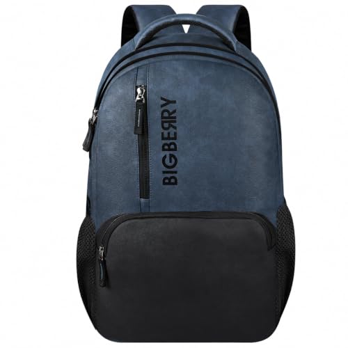 Image of BIGBERRY Rodeo | Leatherite Faux Leather Laptop Backpack for Men & Women | Water Resistant Medium Office, Travel, College Bag | Fits Up to 15.6 Inch Laptop | Travel, Casual & Business, Unisex