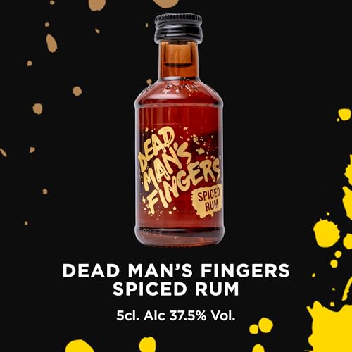 Dead Mans Fingers Rum Gift Set - Spiced, Mango Flavoured, Mini Alcohol Bottles x2 5cl and Skull Glass - Rum Miniatures Birthday Gifts for Men, Dad Gifts, Boyfriend, Valentines Day - 3