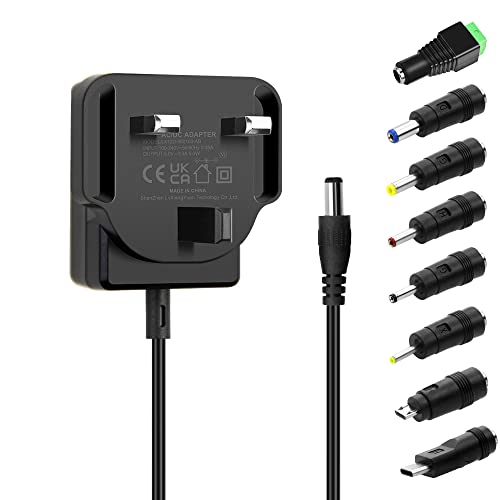 Aclorol 5V 1A DC Power Supply Adapter AC 100-240V to DC 5 V 1A 5W Universal Power Adapter Converter Transformer for Router Audio/Video Security Cameras 5V LED Strip with 8 Connector DC Plug UL Listed