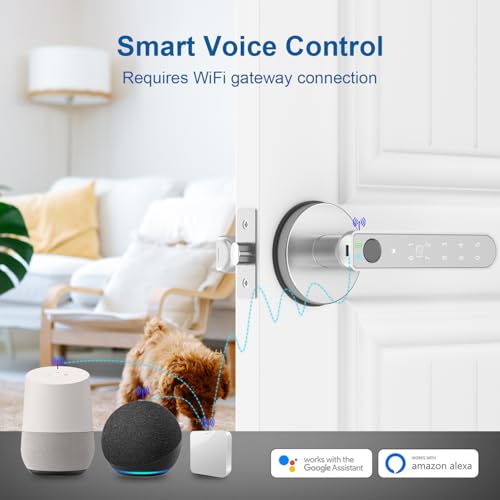 BAFUWEIY Fechadura de porta com impressão digital, maçaneta biométrica com controle de aplicativo, f