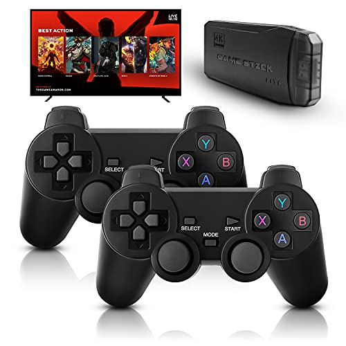 M8 Retro Game Console, Built-in 10000+ Games, Wireless 4K HDMI Plug and Play Video Game Stick, 2 Wireless Gamepads - 64G