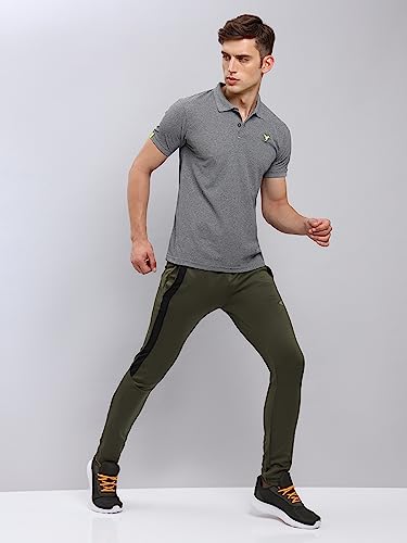 Image of TECHNOSPORT Men's Polyester Slim Fit Self-Design Short Sleeve Polo Matpiq T-Shirt with Anti Microbial, Techno Dry for Regular and Casual Use