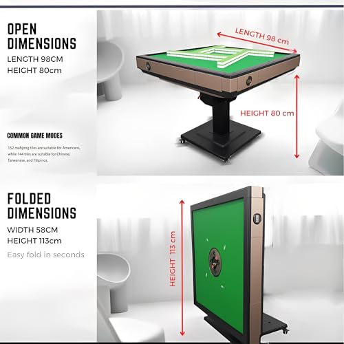 Mesa eléctrica plegable de Mahjong con fichas miniatura 2