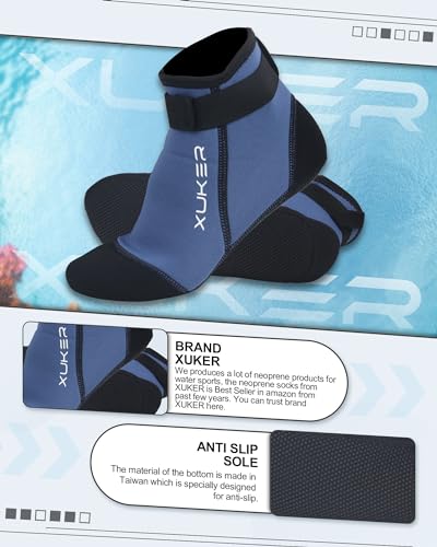 Image of XUKER 3mm Neoprene Water Socks for Beach Volleyball Sand Soccer Diving