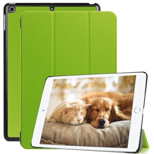 iPad ケース 9.7 インチ 第5世代 第6世代 (2018/2017) 通用カバー三つ折り スタンド オートスリープ機能 アイパッド用タブレットケースPU+PC 軽量 耐衝撃 iPad カバー (グリーン, iPad 9.7 (2018/2017))の商品画像（Amazon）