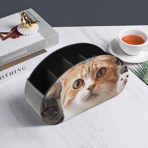 Support de télécommande amusant chat en cuir PU, le cadeau idéal - 7