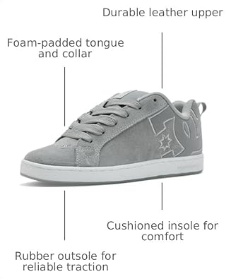 DC, Women's, Court Graffik SD, Grey/Silver, 8, Medium