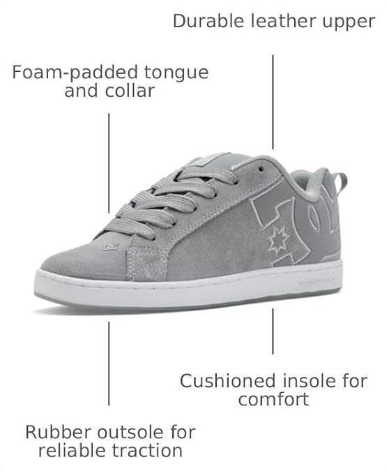 DC, Women's, Court Graffik SD, Grey/Silver, 8, Medium