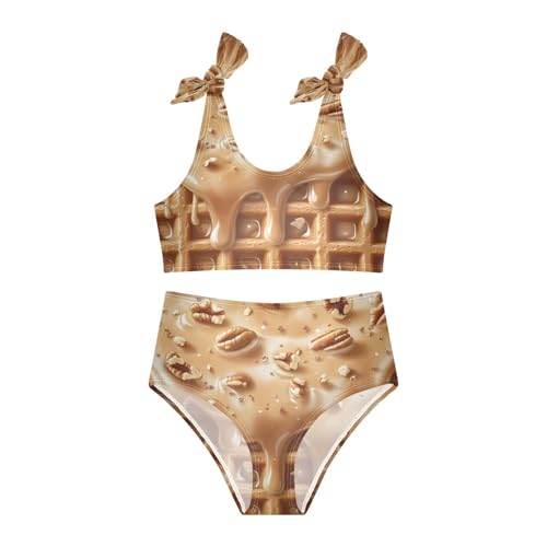Milk Caramel Toasted Pecans Ice Cream Girls Tankini Swimsuit Kids Bikini Sets 2 Pcs Bathing Suit 3T3