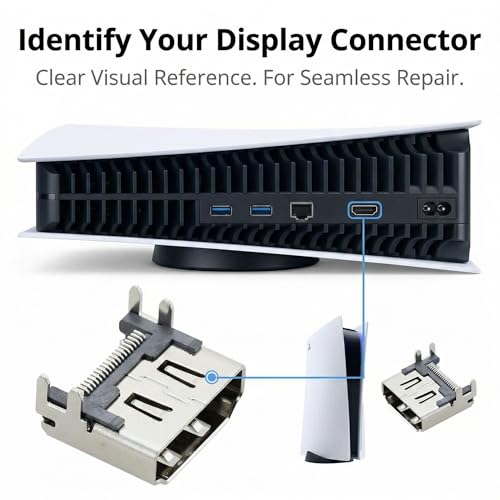 Xevtrak Port HDMI de Remplacement, Lot de 3 Interface de Connexion pour Accessoire Console de Jeu Compatible avec la PS5, Prise Femelle Quatre Broches 1A, Connecteur Vidéo Haute Définition – vue 4