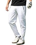 [TopIsm] ゴルフパンツ メンズ ゴルフウェア GIORNO SEVEN ジョルノセブン ストレッチ ジャージ ウエストゴム イージー ボトムス 秋冬 春夏 1-立体ロゴホワイトL