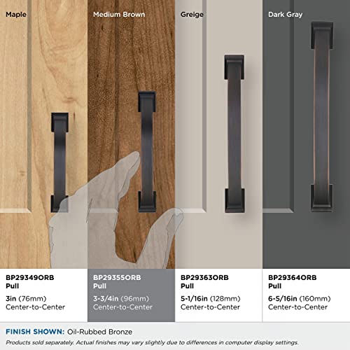 Image of Amerock | Cabinet Pull | Oil Rubbed Bronze | 3-3 /4 inch (96 mm) Center to Center | Candler | 10 Pack | Drawer Pull | Drawer Handle | Cabinet Hardware