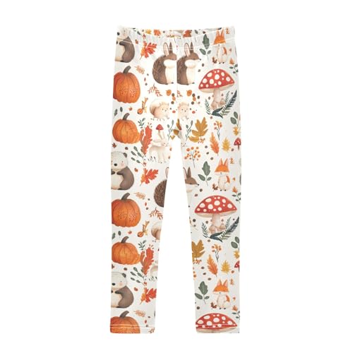 Hedgehog Mushroom R Girls Leggings Athletic Pants Tights Stretch Bottom