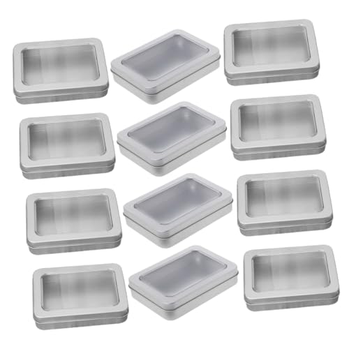 Boîtes de rangement métal avec couvercles rectangulaires pour épices et petits objets x12 - 2