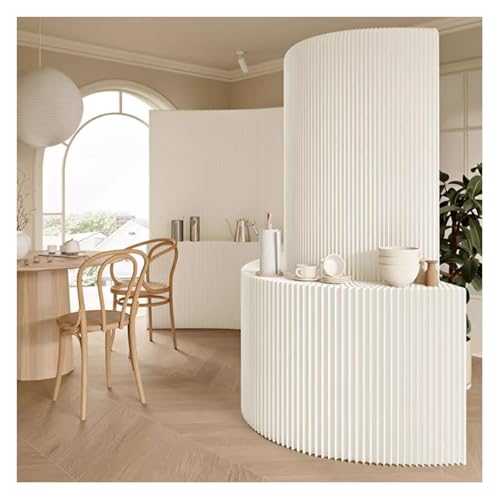 Cortinas separadoras de ambientes, Separador de Pared de Papel, Moderno y Plegable, para separación de Sala de Estar, Dormitorio, Oficina y decoración de Fondo, con Estante de Alma