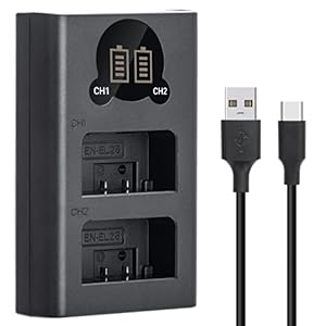 EN-EL25 Battery Charger, Dual Battery Charger Compatible with Nikon Z30, Z50, Z FC Cameras