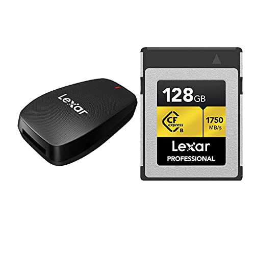 Lexar 128GB Professional CFexpress Type-B Memory Card + Lexar CFexpress Type B USB 3.2 Gen 2x2 Reader