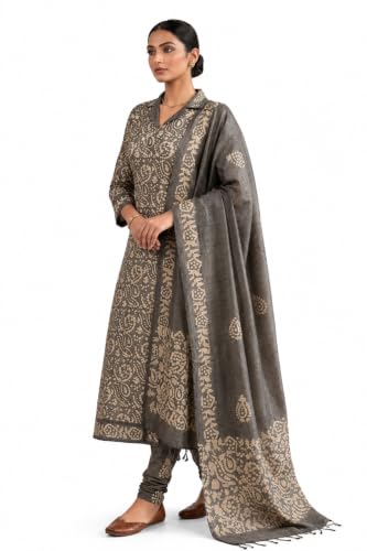 Image of HAIDER ALI AND SONS Women's Cotton Silk Batik Print Unstitched Salwar Suit Dress Material with Dupatta | Bhagalpuri Handloom Fabric | Casual, Office & Festival Wear