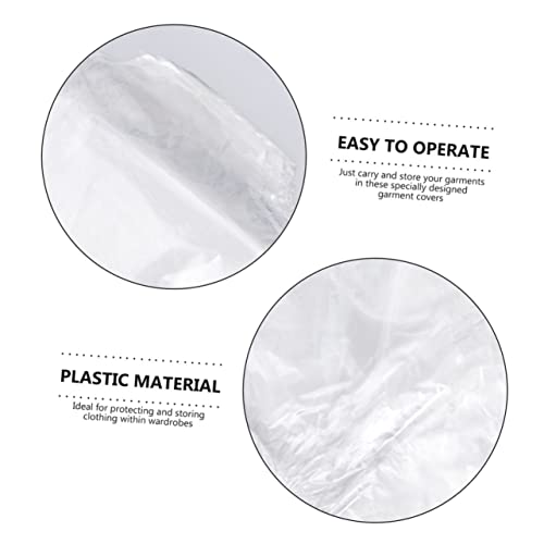 Healifty 100pcs Clothes Cover Bags for Dry Cleaning Shop Easy to Use Garment Bags for Suits and Coats Storage Suitable for Home and Store4