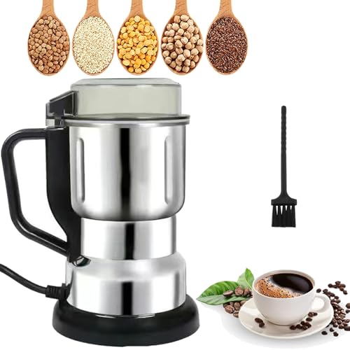 Macinacapazione Elettrica da Caffè da 300 W Cereali In Acciaio Inossidabile per Cereali, Capacità di Macinatura, Capacità di 600 G, Macchina a Smash Multifunzionale per Fagioli, Dadi, Spezie