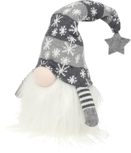 Bambelaa! Weihnachtswichtel Figuren LED Wichtel Deko Figur Beleuchtet Trolle Stehend Weihnachtsdeko Amerikanisch Weihnachten Dekoration Winterliche Tisch Innen Batteriebetrieben (Grau, 41 cm) – Bild 2