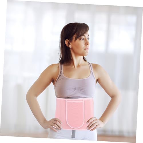 Faja lumbar deportiva para mujer rosa transpirable miniatura 4