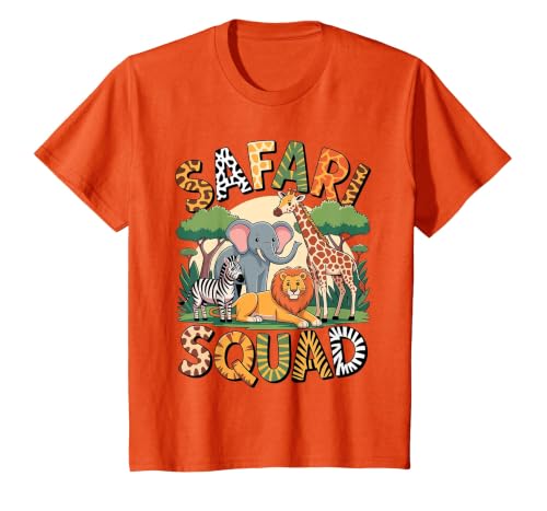 Cool Safari Costume for Men Women Kids Adult African Safari T-Shirt, Youth, Orange, Medium