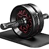 Ab Roller Exercise Wheel, Ultra-Wide Exercise Wheels with Extra Thick Knee Mat for Home Gym Fitness, Abs Workout Equipment for Abdominal and Core Strength Training for Men and Women