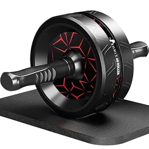 Ab Roller Exercise Wheel, Ultra-Wide Exercise Wheels with Extra Thick Knee Mat for Home Gym Fitness, Abs Workout Equipment for Abdominal and Core Strength Training for Men and Women