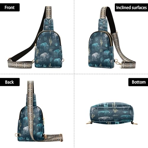 Cactus Blue Trendy Wild Bison statuette design intérieur moderne