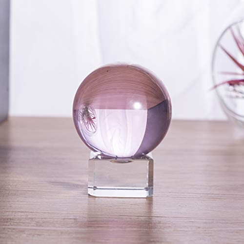 Longwin 50Mm(2 Inch) K9 Solid Crystal Ball With Free Stand Suncatcher (Pink) #TOP2