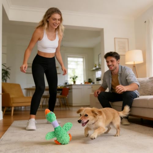 Opilroyn Kauspielzeug für Hunde, Anti- Knochen mit Quietschen, Plüschtier in Vogelform, für Wohnzimmer, Terrasse, Garten, Strand, kleine und große Rassen-2
