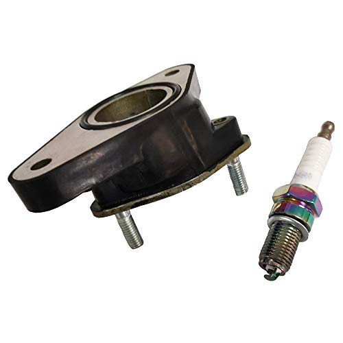 JINFANNIBI Carburetor Intake Manifold Boot and Spark Plug Compatible for Recon 250 Sportrax 250 TRX250EX TRX250X TRX250TM TRX250TE 2001-2014