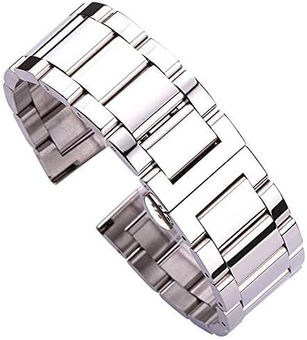 Bracelet en acier inoxydable bleu argent, maillon droit chic